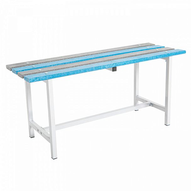 Скамья пластиковая влагостойкая на металлокаркасе "СТ 1П", 1000х350х460 мм, каркас металлический серый, сиденье пластик - Вид 1