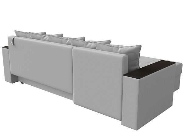 Диван угловой Дубай Лайт угол левый (полностью экокожа белая) - Вид 6