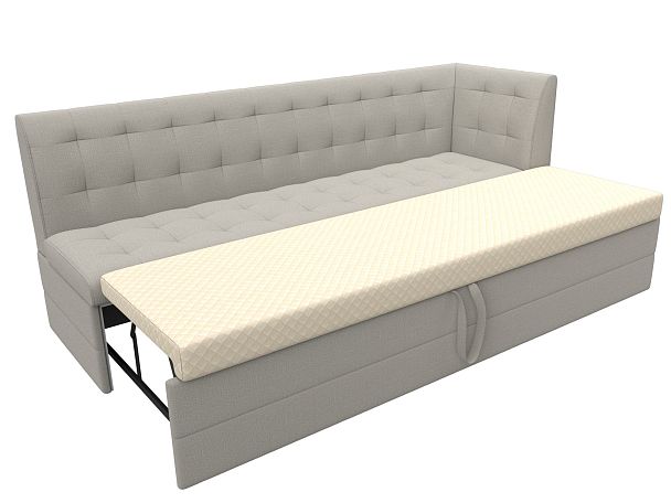 Диван кухонный Бриз с углом справа Рогожка бежевый - Вид 7