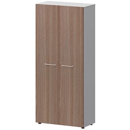 Шкаф высокий закрытый СМШ58F(Б) Темный шимо/Белый 792x380x1990 Кортез - Фото предпросмотра
