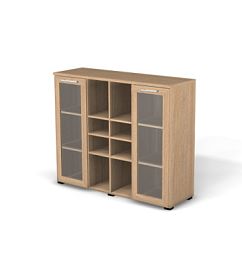 SMART/СМАРТ RS148-128Х42 Стеллаж витрина 1286х420х1078 Швейцарский вяз - Фото предпросмотра