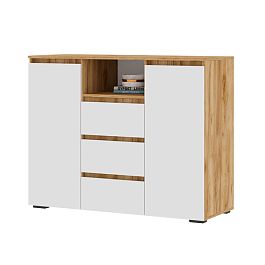 Хелен КМ 01 Комод 1202 (1.202х0.958х0.460) белый/дуб крафт золото - Фото предпросмотра