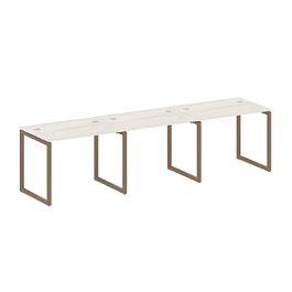 Metal System Quattro Р. ст. на 3 раб. места на О-образном м/к 40БО.СМ-3.1 Дуб наварра/Мокко металл 3000*720*750 - Фото предпросмотра