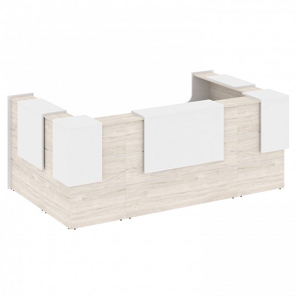 Ресепшн П-образный "Onix" O.R-K-36 денвер светлый/белый - Вид 2