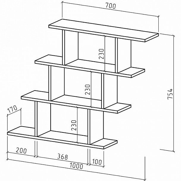 Полка навесная Лайт-3 - Вид 2