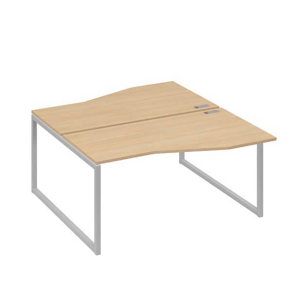 Станция каркас QUATTRO столы 2х160 Техно эргономичные A4 А4 Б4 191 БП натуральный дуб / металлокаркас серый - Вид 1