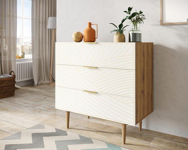 Комод с тремя ящиками Line LN12/GR1/beige - Вид 3