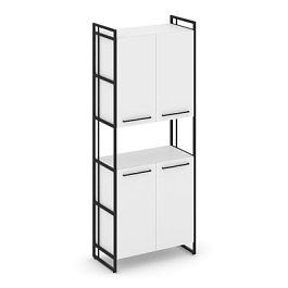 Rift Шкаф 5 ниш широкий RF.SS-52 Белый Бриллиант/Металл Черный 420*396*2010 - Фото предпросмотра