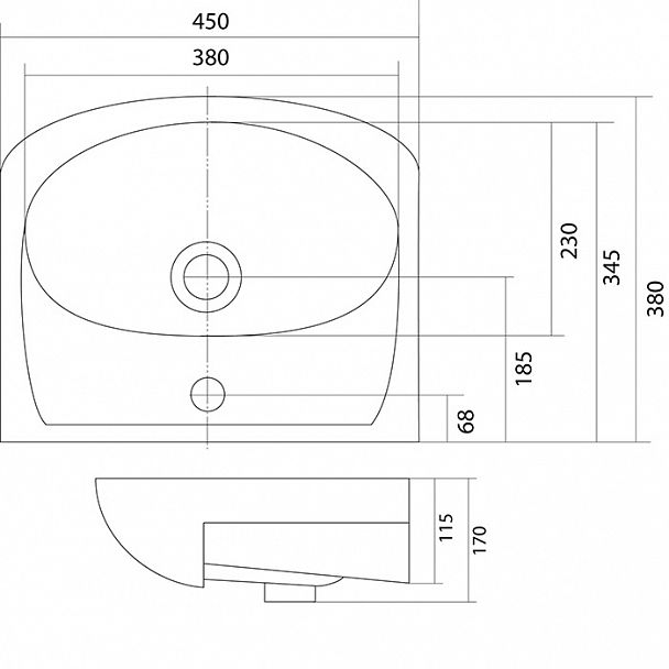 Раковина "Акванью 45" - Вид 2