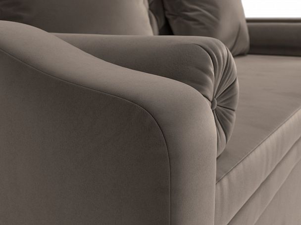 Прямой диван софа Сойер (полностью велюр коричневый) - Вид 4