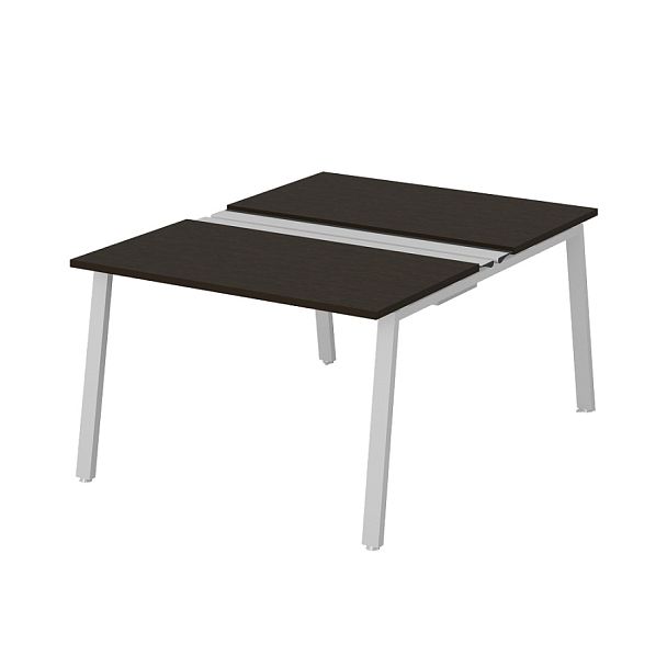 Рабочая станция на металлокаркасе с щетками и лотком "Столы для персонала"  ПК-ТНП-СР120Х160Н2/МКА/БЭ/КК-В2-939 дуб ферраре - Вид 1