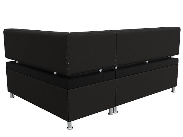 Кухонный уголок Стайл правый (полностью микровельвет черный) - Вид 6