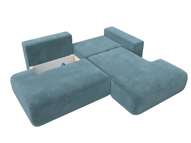 Диван угловой Лига-036 Модерн правый угол Велюр бирюзовый - Вид 2
