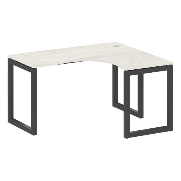 Metal System Quattro Стол криволинейный правый на О-образном м/к 50БО.СА-3 (R) Дуб наварра/Антрацит металл 1400*1200*750 - Вид 1