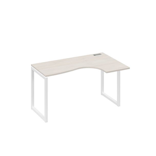 Стол эргономичный правый "Классика" на металлокаркасе QUATTRO A4 А4 Б4 034 БП дуб / металлокаркас белый - Вид 1