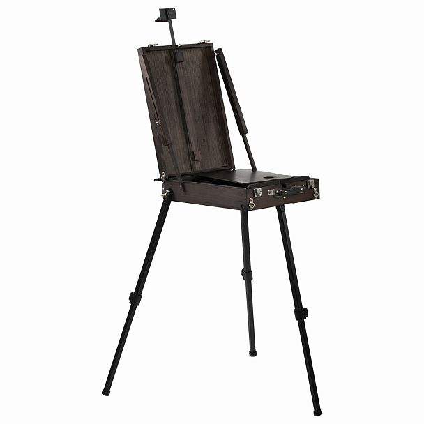 Этюдник-мольберт BRAUBERG ART PREMIERE, алюминиевые ножки, холст до 82 см, кофейный, 191757 - Вид 3