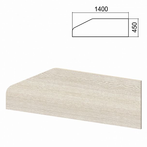Экран-перегородка к столам "Арго", шириной 1400 мм, ясень шимо - Вид 2