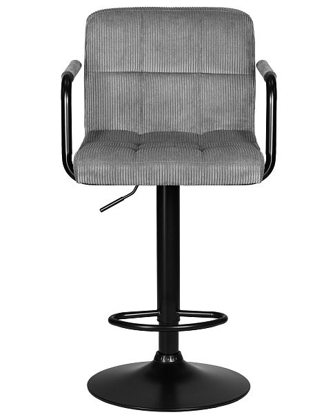 Стул барный DOBRIN KRUGER ARM BLACK (серый вельвет (LAR-E2041-25)) - Вид 6