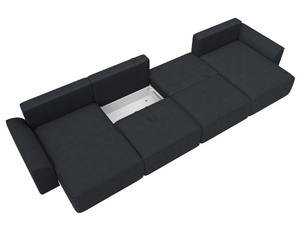 Диван п-образный Лига-048 НПБ лонг Замша серый - Вид 8