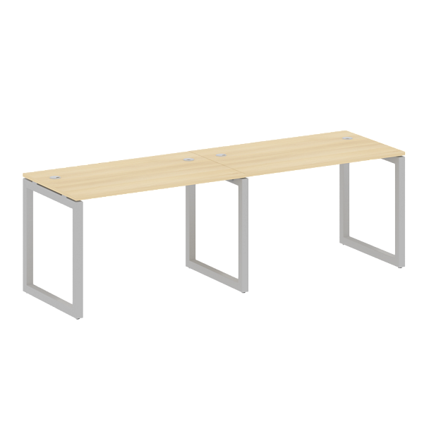 Metal System Quattro Р. ст. на 2 раб. места на О-образном м/к 50БО.СМ-2.2 Акация/Серый металл 2400*720*750 - Вид 1
