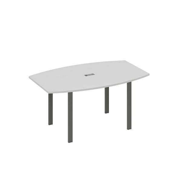 Стол 160 фигурный на металлокаркасе UNO для переговоров A4 А4 Б1 111 БП серый / металлокаркас антрацит - Вид 1