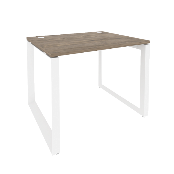 Onix Стол рабочий на О-образном м/к O.MO-SP-1.8 Тиквуд темный/Белый металл 980*800*750 - Вид 1