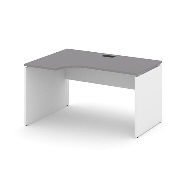 Стайл Проджект Стол рабочий эргономичный SN-D.SPA-012(L) Серый Пепел/Белый/Черный Заглушка 1580*700/ - Вид 1