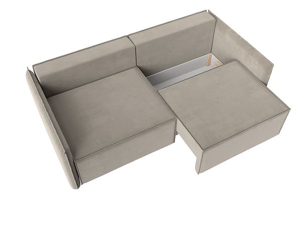 Диван прямой Либерти (полностью микровельвет бежевый) - Вид 7