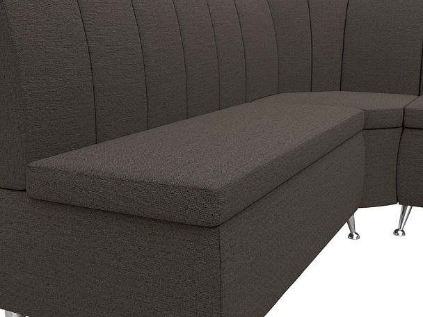 Диван кухонный угловой Кантри правый угол Рогожка коричневый - Вид 4