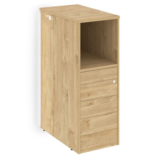 Onix Тумба с подсветкой 5 ящиков TIP-ON завершающая, правая O.R-TV-5 TIP.S (R) Тиквуд светлый 436*767*1185 - Вид 1