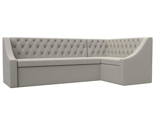 Диван кухонный угловой Мерлин правый угол Рогожка бежевый - Вид 1