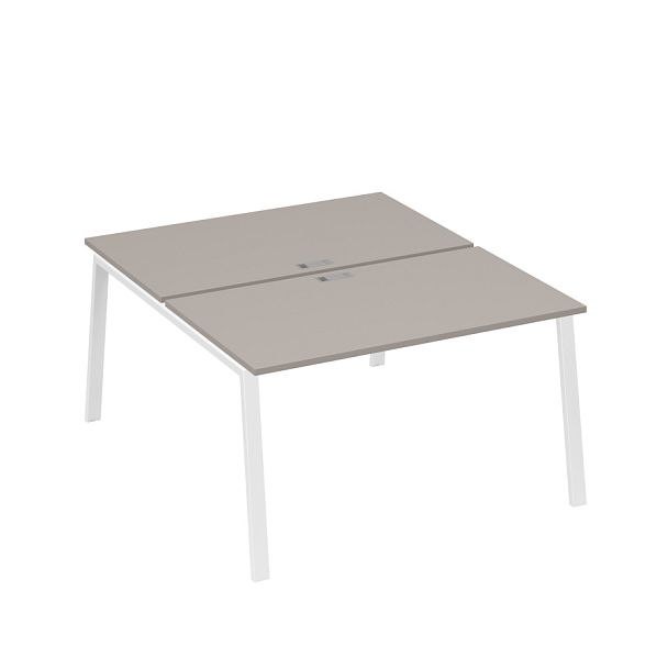 Рабочая станция каркас TRE 2х140 офисная A4 А4 Б3 177  БП мокко премиум / металлокаркас белый - Вид 1