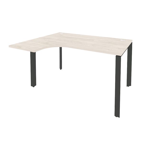 Onix Стол эргономичный левый на П-образном м/к O.MP-SA-3 (L) Денвер светлый/Антрацит металл 1380*1180*750 (800/460) - Вид 1