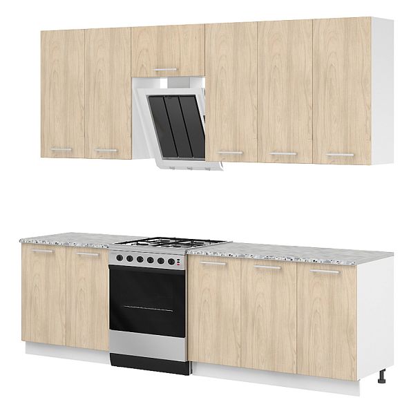 Композиция "Модульная кухня Эколайн"  ПК-ЭКО-КОМП№2-В2-991 вяз швейцарский - Вид 1