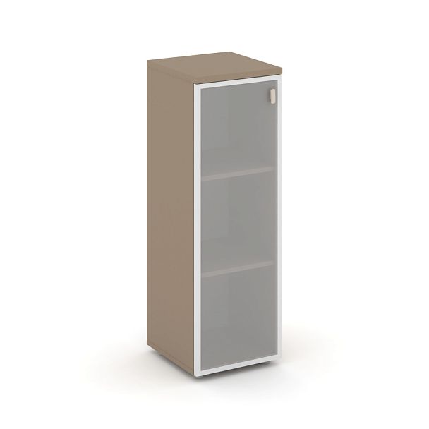 Estetica Шкаф сред. узкий лев. (1 сред. фасад стекло в раме) ES.SU-2.4R (L) Латте/Сатин матовый 400*420*1207 - Вид 1