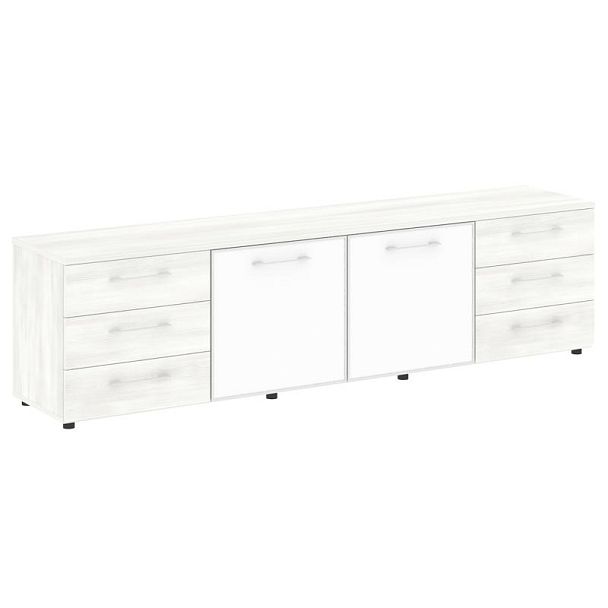 Ялта Тумба модульная LT.TS-4.2 white Снежная Патина/Стекло White 2188*450*580 - Вид 1