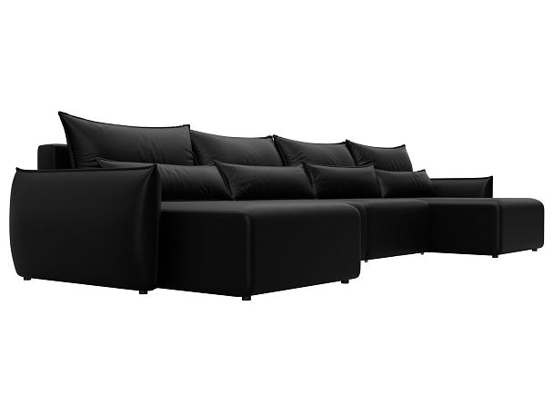 Диван П-образный Лига-051 НПБ Лонг Экокожа черный - Вид 3