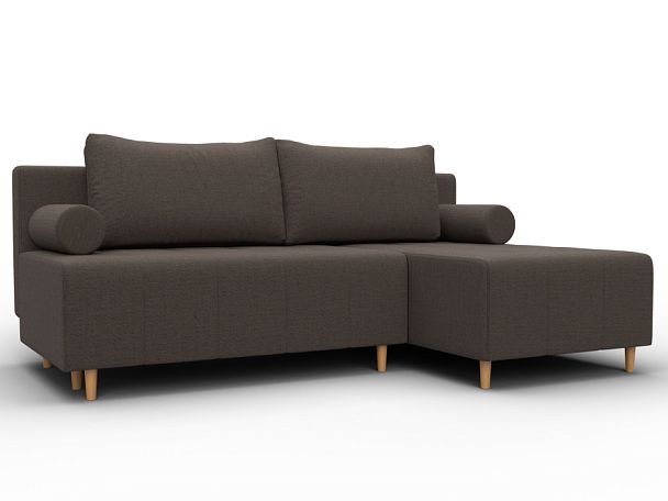 Диван угловой Лига-102 угол универсальный Рогожка коричневый - Вид 1