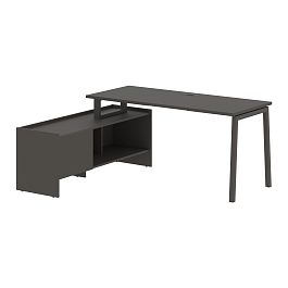 Стол с тумбой ELCT 17614 Мокко/Мокко 1760х1400х750 EDIS - Фото предпросмотра