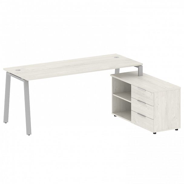 Рабочая станция "Metal System" БА.РС-СТС-2.5 дуб наварра/серый - Вид 1