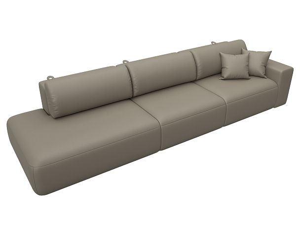 Диван прямой Лига-036 НПБ Модерн Лонг подлокотник справа Экокожа бежевый - Вид 5