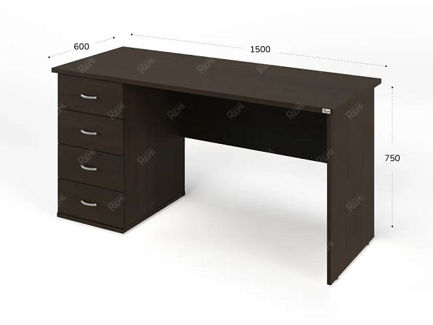 ЛАЙТ / LIGHT RLG007-15x6L Однотумбовый стол 150x60x75 Венге - Вид 3