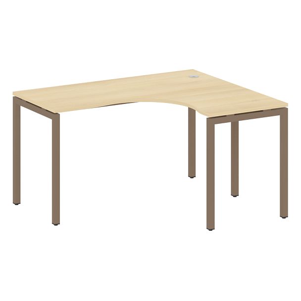 Metal System Quattro Стол криволинейный правый на П-образном м/к 40БП.СА-3 (R) Акация/Мокко металл 1400*1200*750 - Вид 1