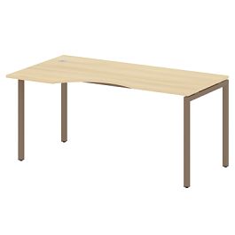 Metal System Quattro Стол криволинейный левый на П-образном м/к 40БП.СА-1 (L) Акация/Мокко металл 1600*900*750 - Фото предпросмотра