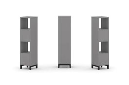 Стайл Проджект Набор стеллажа одностороннего, 4 яруса SN.NS-411 Серый Пепел/Металл Черный 387*400*16 - Фото предпросмотра