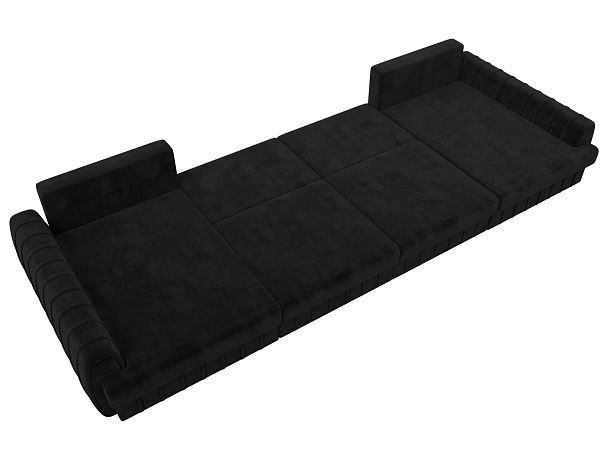 Диван П-образный Лига-057 НПБ Лонг Велюр черный - Вид 9
