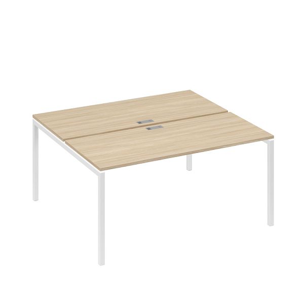 Станция офисная на каркасе DUE (2х160) A4 А4 С2 175 БП дуб скандинавский / металлокаркас белый - Вид 1