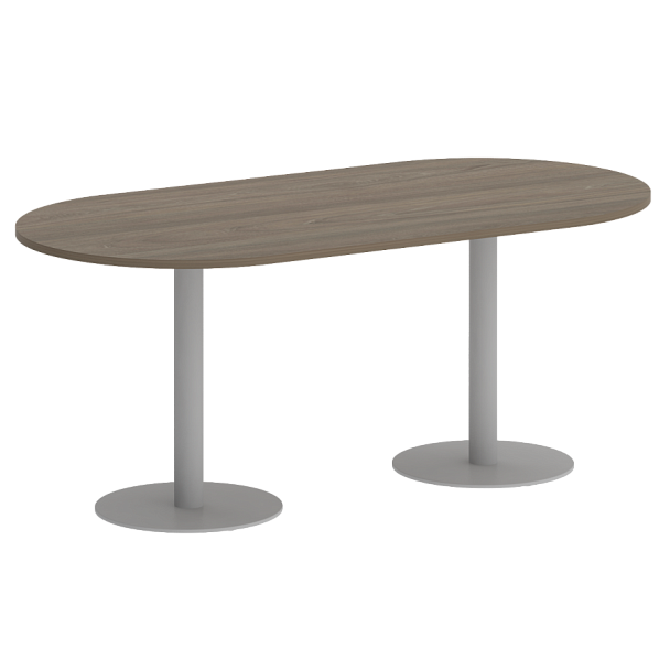 Home Office Стол овальный VR.SP-5-180.1 Вяз/Серый металл 1800*900*750 - Вид 1