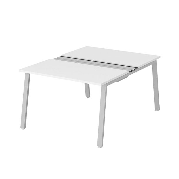 Рабочая станция на металлокаркасе с щетками и лотком "Столы для персонала"  ПК-ТНП-СР120Х160Н2/МКА/БЭ/КК-В2-972 серый - Вид 1