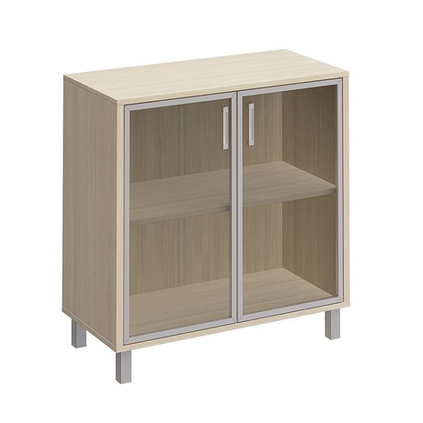 Шкаф низкий для документов две стеклянные двери "Борн" В 410-822 дуб шамони - Вид 1